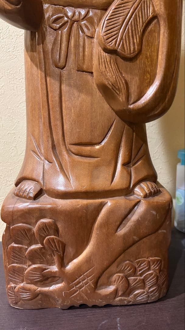 超大型 布袋様　仏像 七福神 高さ約91.5cm横幅:約25.5cm木彫　20万