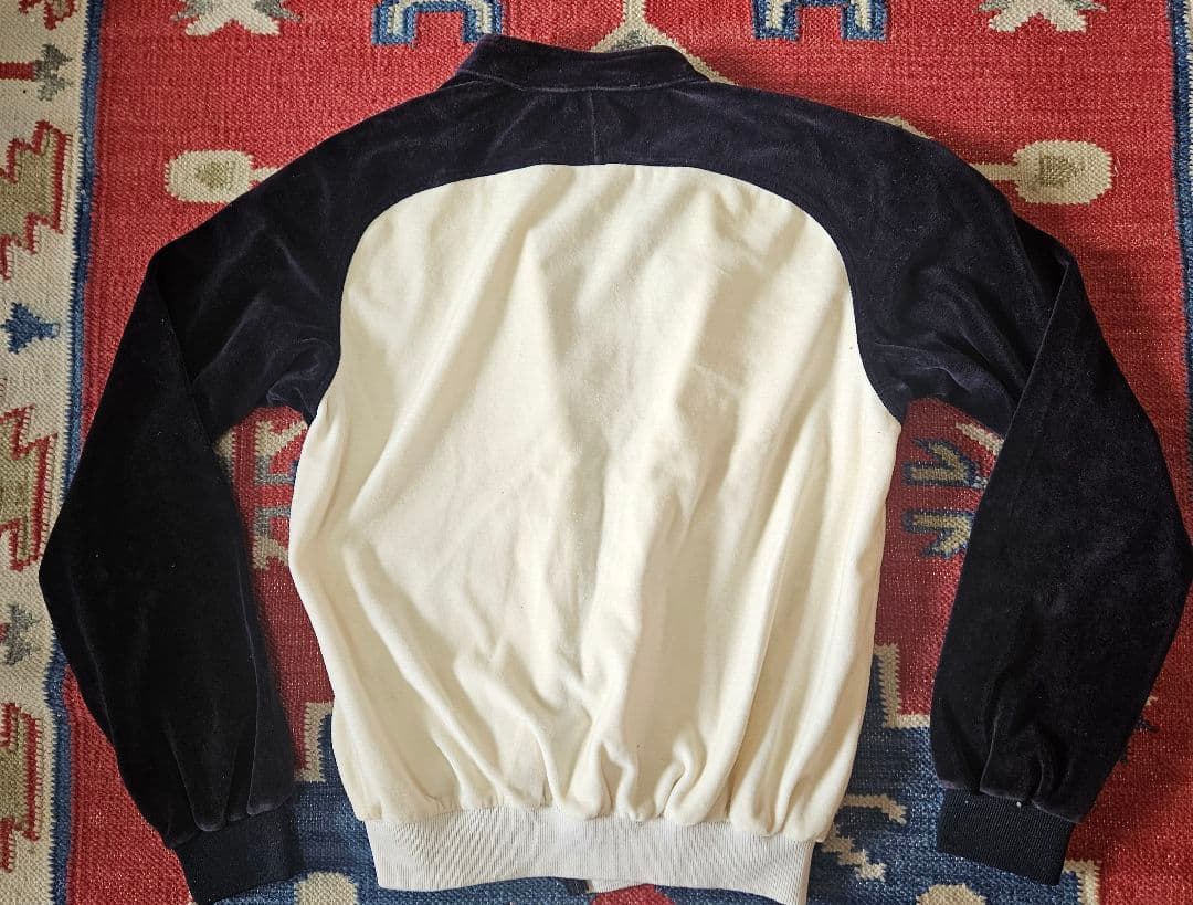 1980s FILA ベロアトラックスーツ（上下）　 ホワイト/ダークネイビー