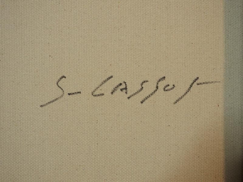 フランス油絵　セルジュ・ラシス F6 【風景】手描き　額付き