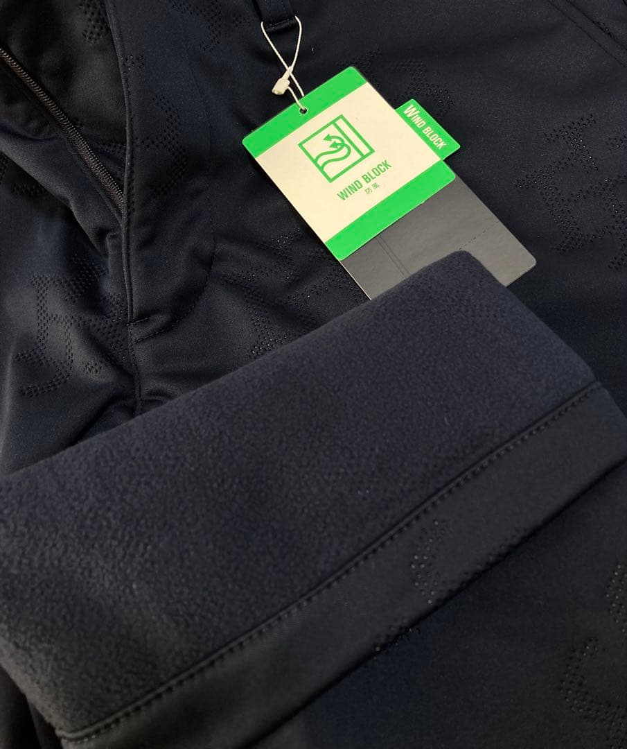 新品 ジャックバニー ピンソニック裏フリース 防風テーパードパンツ(5)L/紺