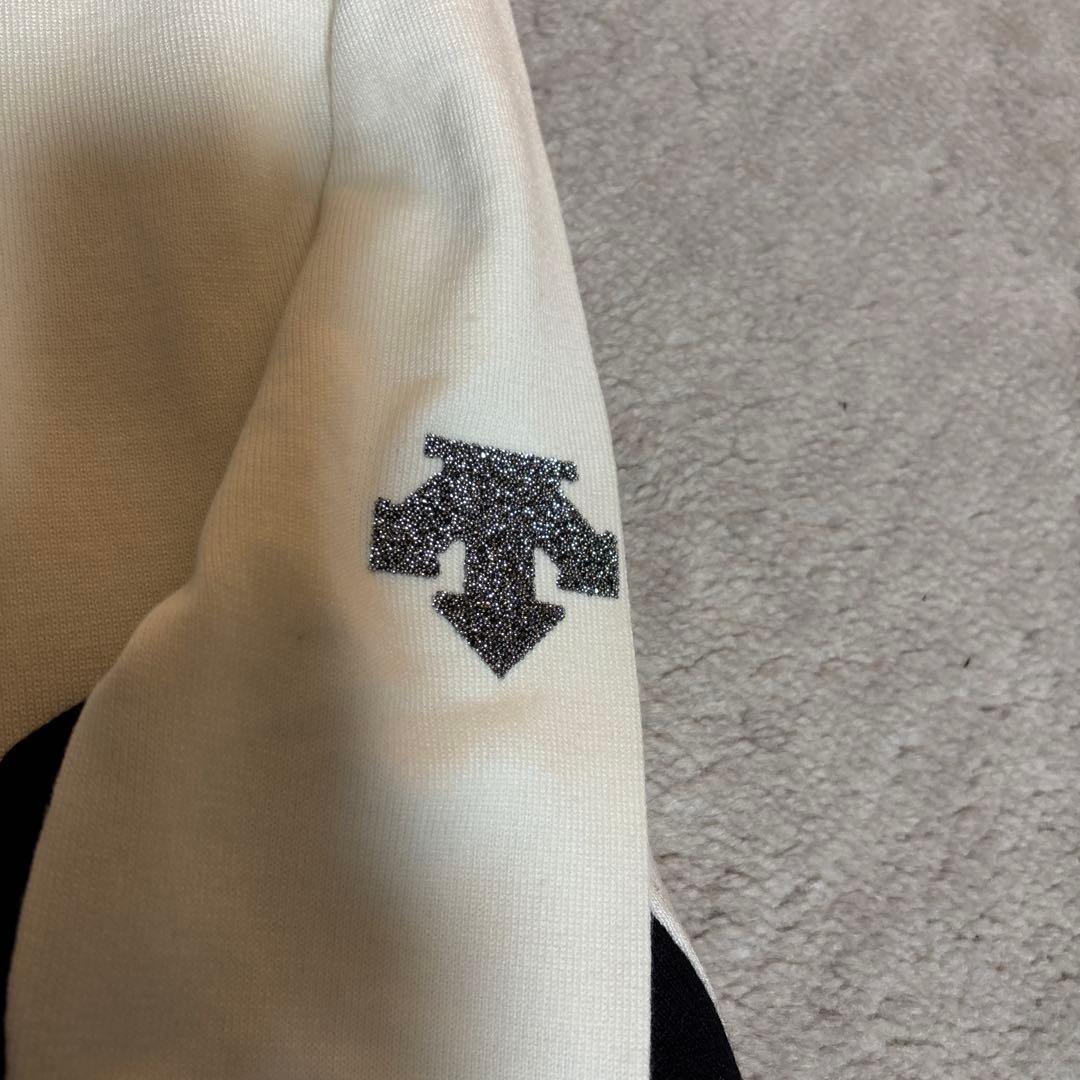 デサント　バイカラーニット　ハーフジップ　リュクス　キラキラロゴ　L