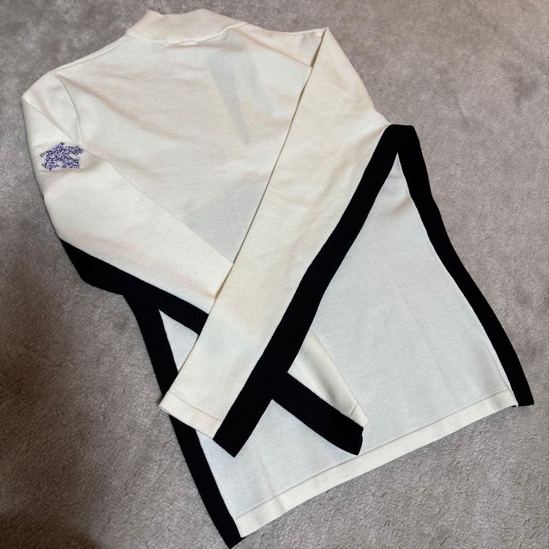 デサント　バイカラーニット　ハーフジップ　リュクス　キラキラロゴ　L