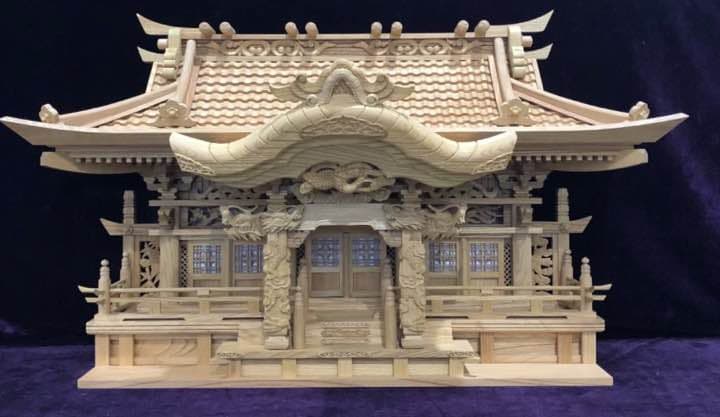 総ケヤキ材 最高級 入母屋屋根三社