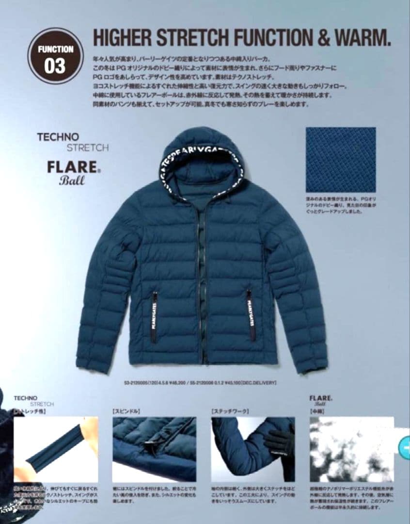 美品　パーリーゲイツ　中綿　パーカー　ネイビー