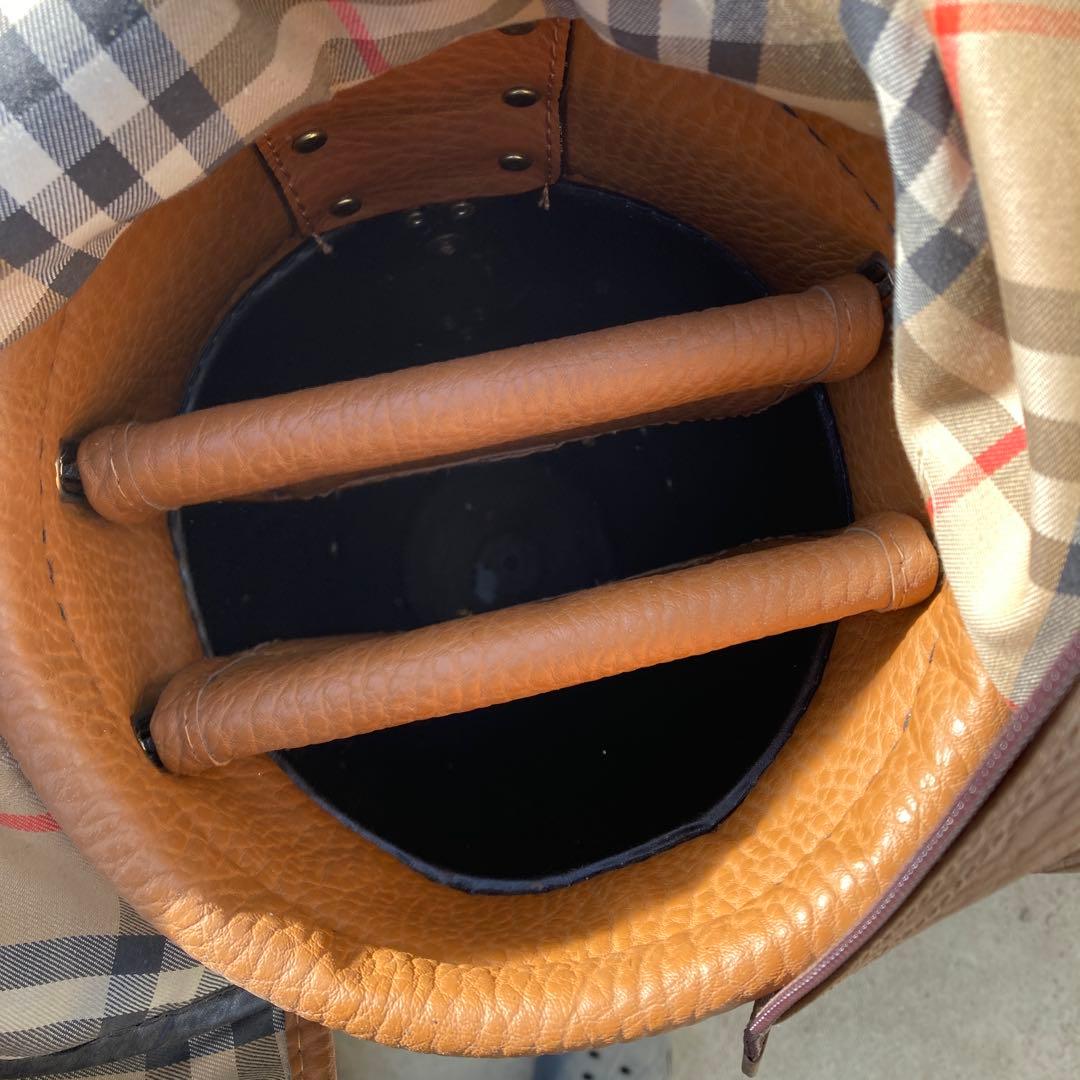 ‏*ﬞ様 Burberry 本革 ノヴァチェック柄 キャディバッグ ゴルフバッグ