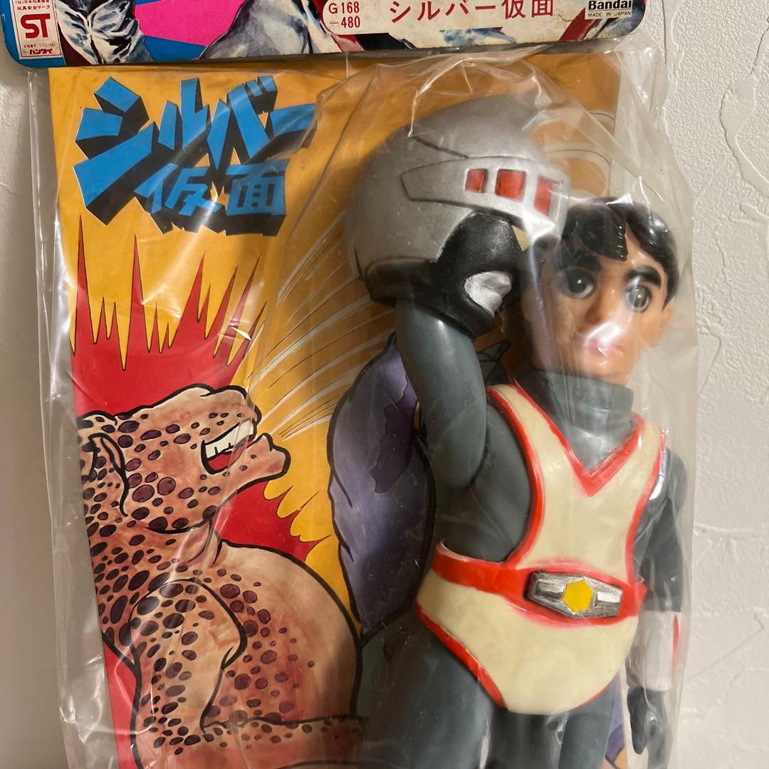 ⚠️激レア・入手困難　シルバー仮面　スタンダードサイズ　面取れ　ソフビ　バンダイ