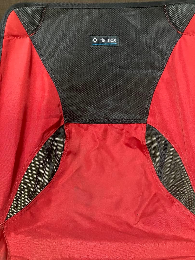 Helinox キャンプチェア 赤/黒 ロッキング付き