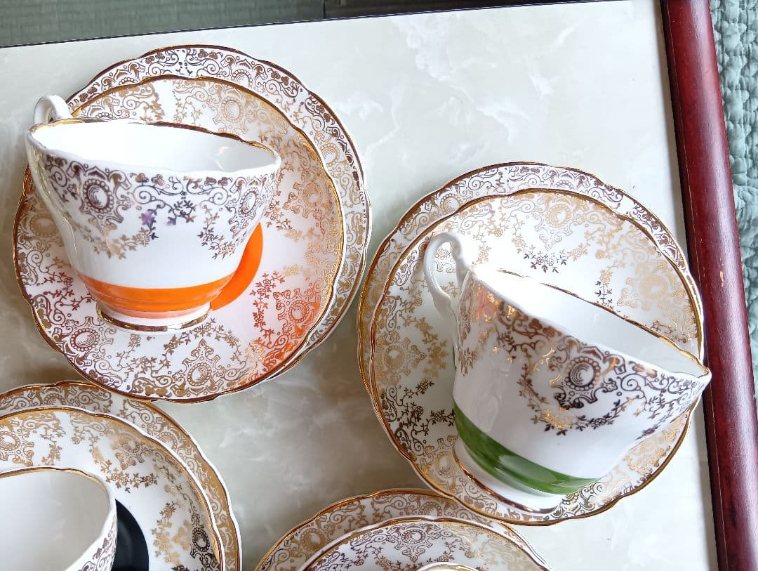 イギリスアンティーク　アフタヌーンティー　金縁　ティーセット　まとめ売り　豪華
