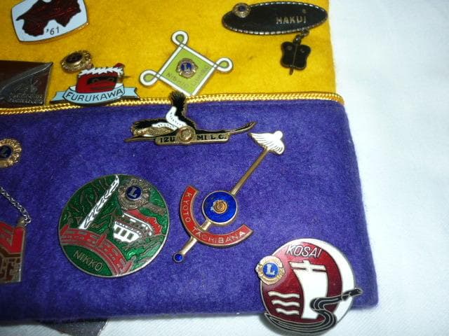 ◆ライオンズクラブ 帽子と七宝製ピンバッジ48個 1個は元会長10K 10金