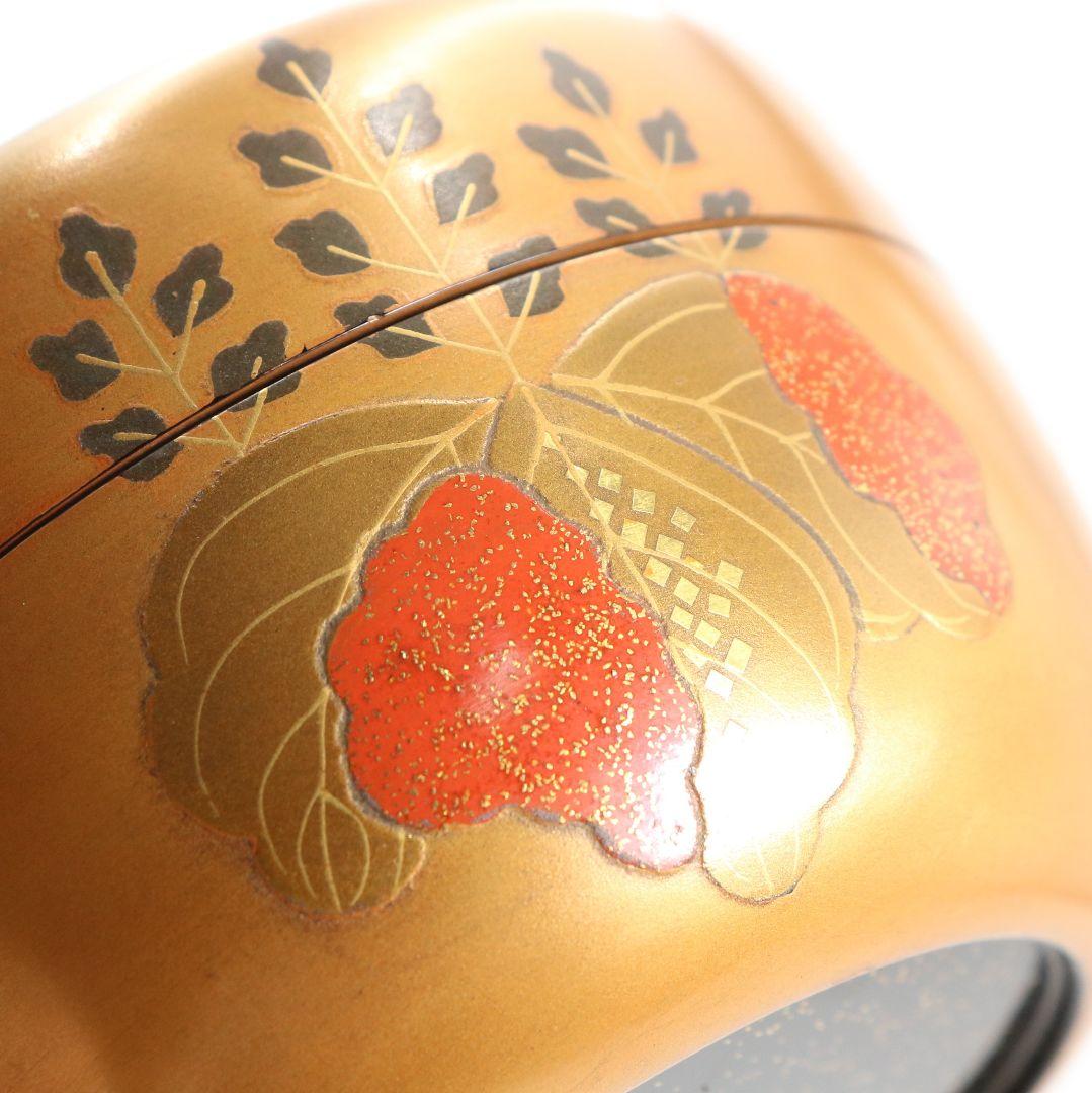 難波仁斎作 高台寺蒔絵 棗 茶道具 共箱　M839