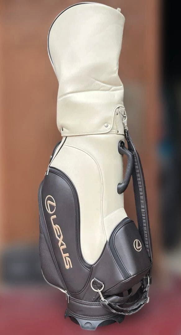 LEXUS レクサス ゴルフバッグ キャディバッグ　アイボリー　ブラウン