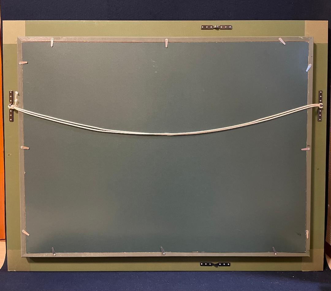 「真作」真殿靖「水郷(安土八幡)」風景画　油彩画　額装　サイン有り　P20号