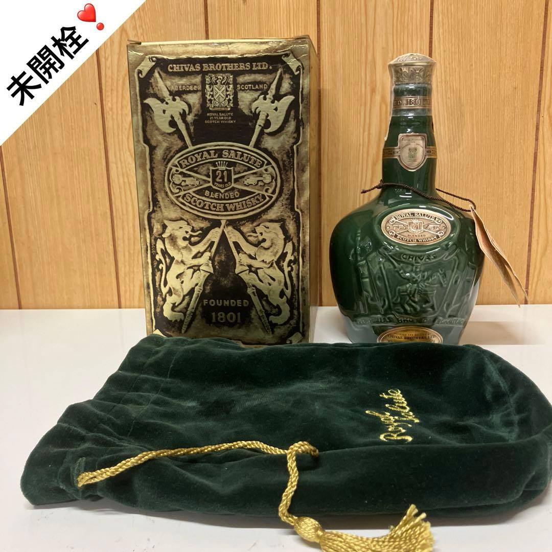 es047ウイスキー ロイヤルサルート21年 陶器ボトル グリーン700ml