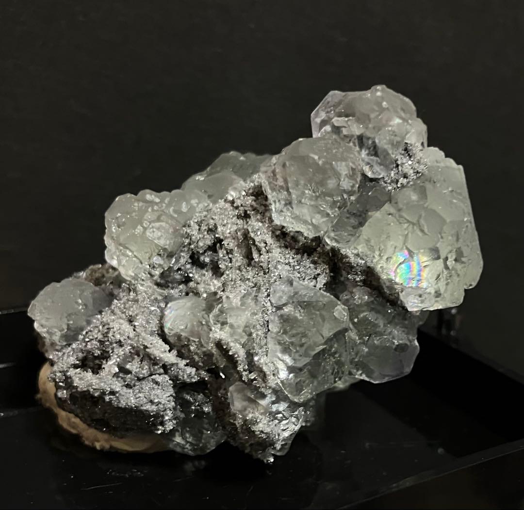 【ほんのり紫蛍光】フローライト　グレー　福建省