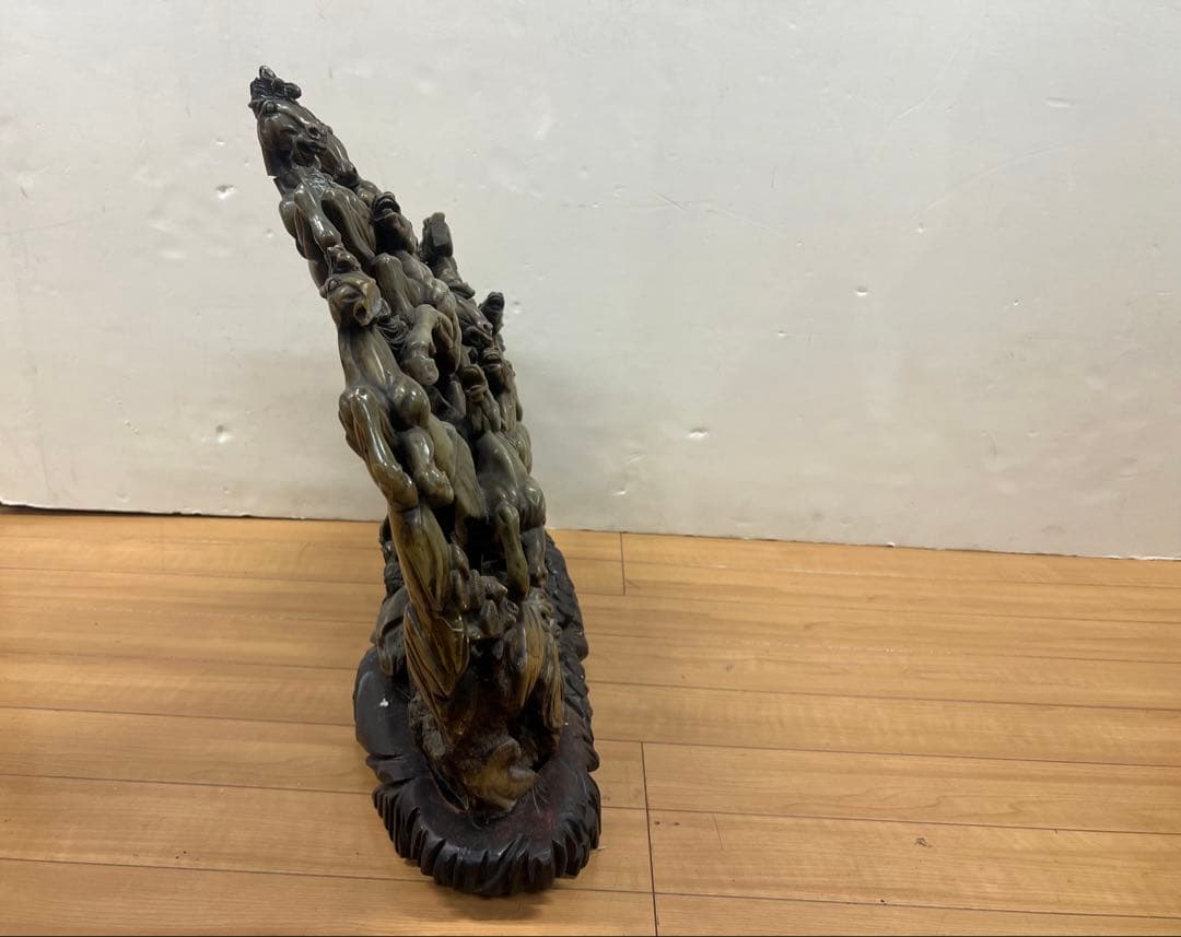 九頭馬　寿山石　置物　取引限定