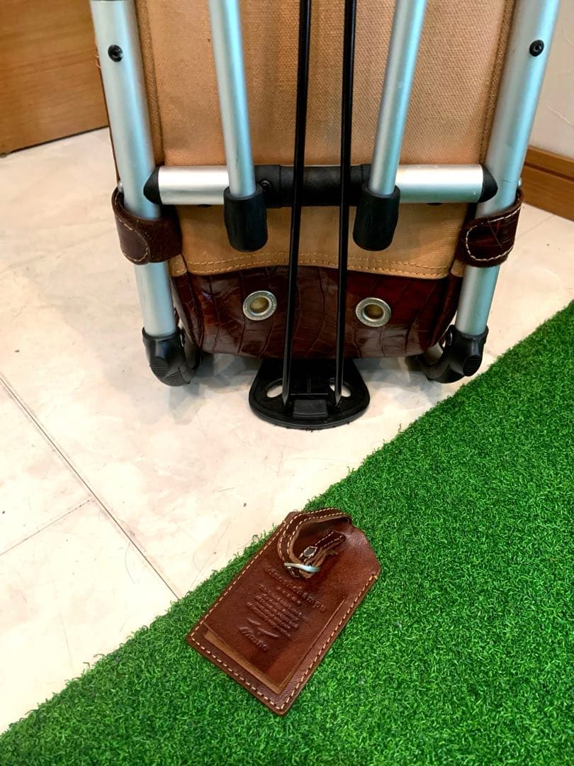 希少　木ノ庄帆布　ミズノ　フレームウォーカー　スタンドキャディバッグ　本革レザー