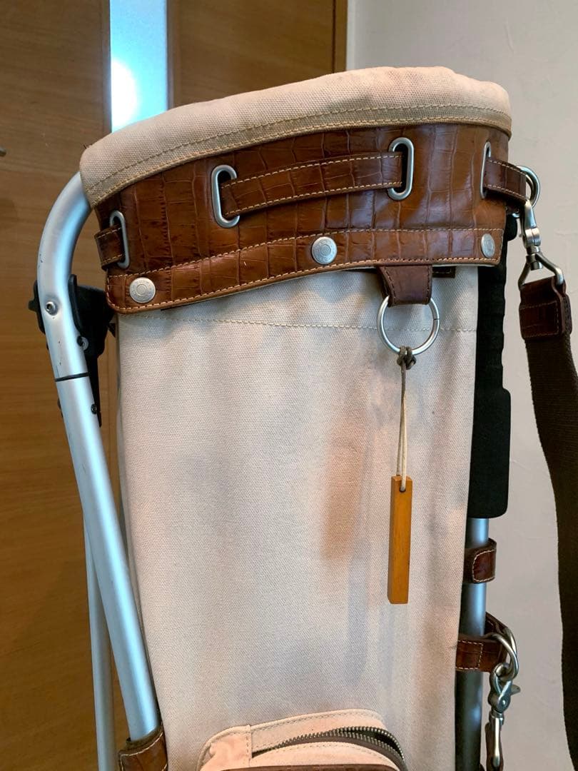 希少　木ノ庄帆布　ミズノ　フレームウォーカー　スタンドキャディバッグ　本革レザー