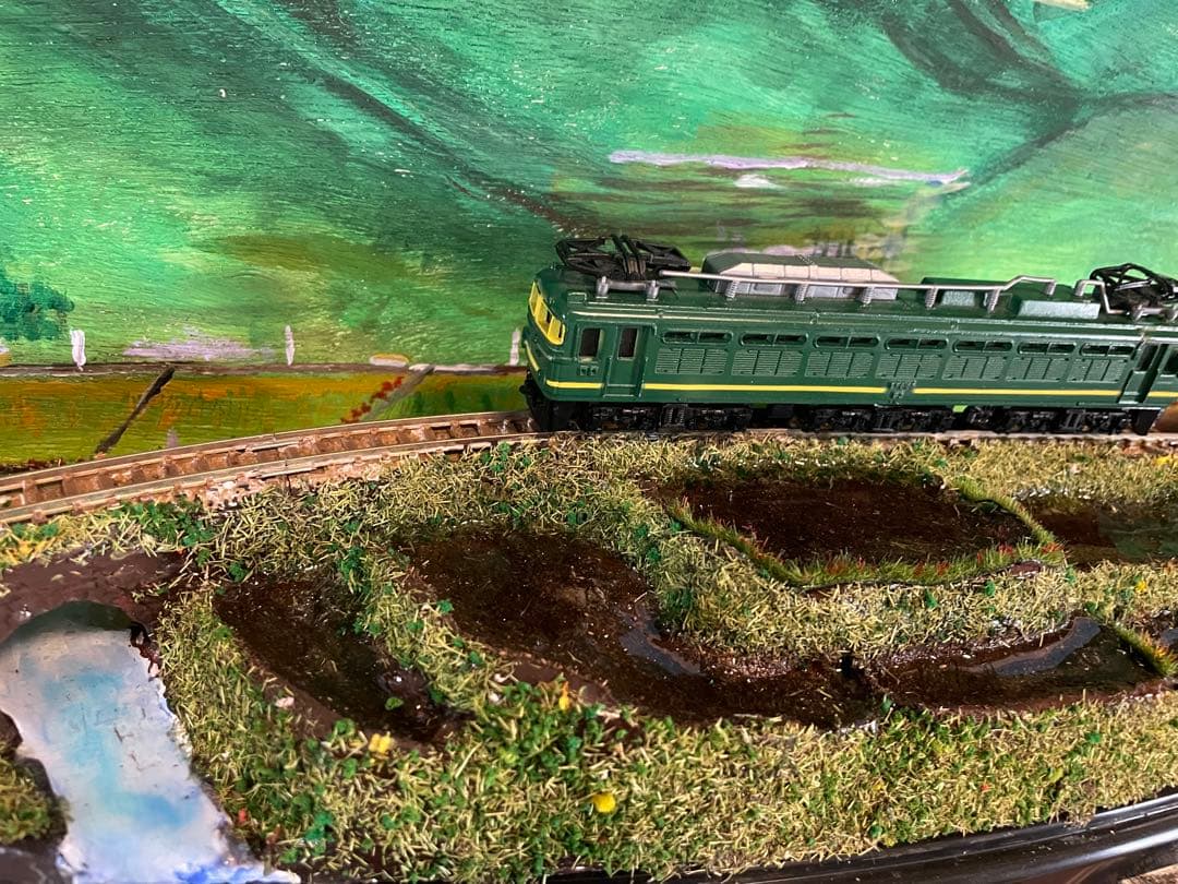 Nゲージ ジオラマ　つつじ咲く棚田の風景