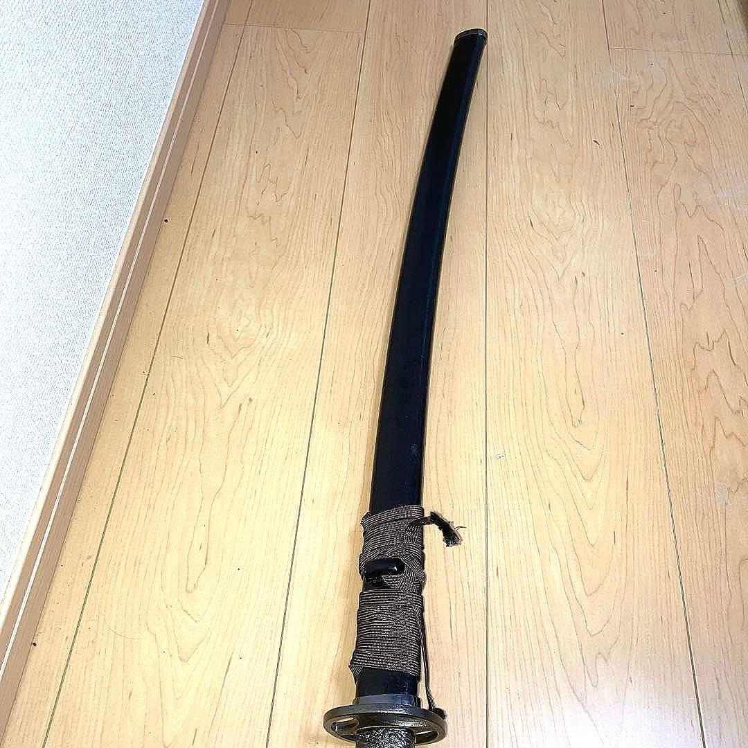 鑑賞用模造刀 大刀 模造刀用拵え 黒刷毛目塗り鞘