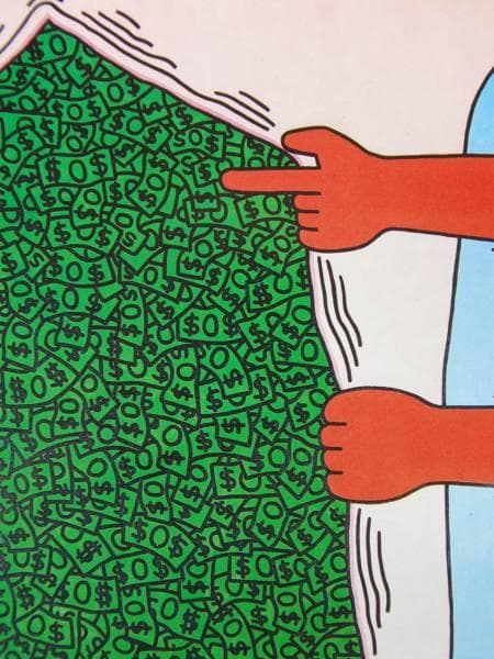 Keith Haring、No.90、希少画集画、新品額装付、状態良好
