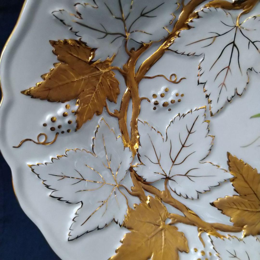 ✤1924年以前✤2級品マイセン✤『金彩オーバルレリーフ皿』