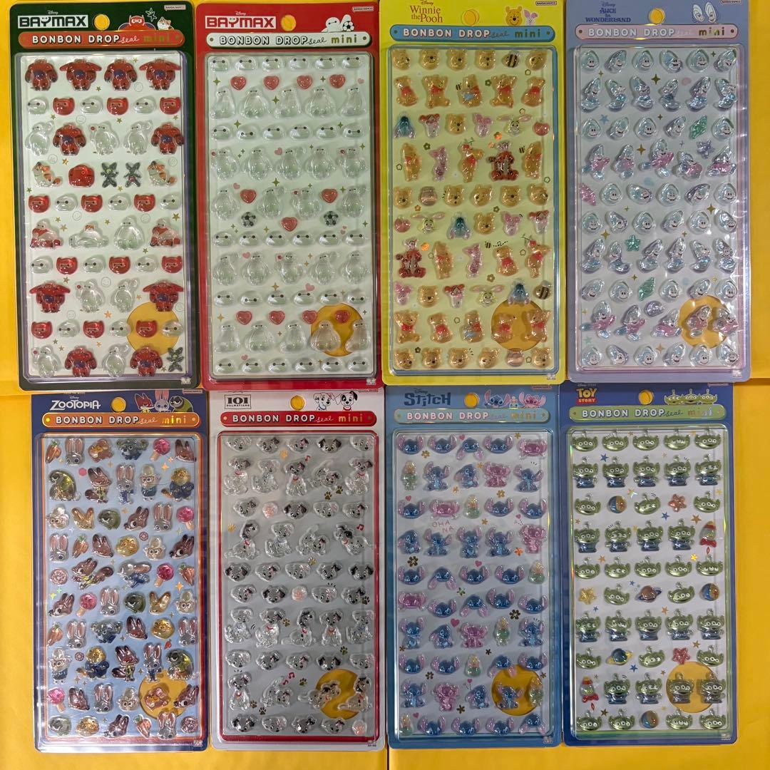 【正規品】ボンボンドロップシール　ミニ　ディズニー 全8種セット　mini