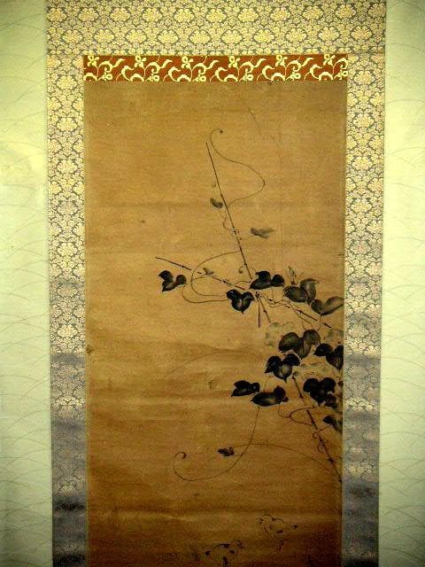 ♥掛軸　日本画　【 森村 宜稲 】　花鳥図　掛け軸　桐箱付き　骨董品