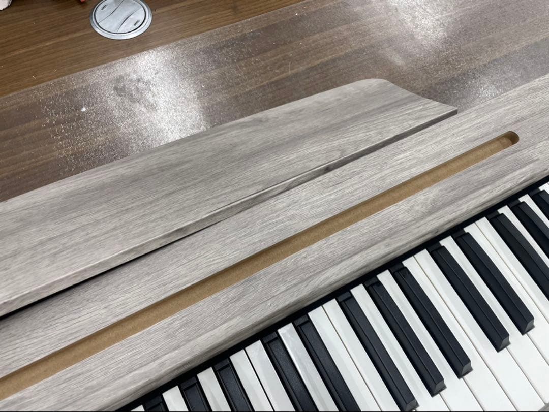 電子ピアノ88鍵盤　給電タイプ　木目調ボディ　グレー