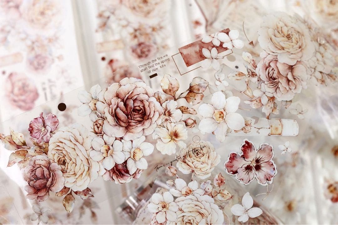 小白家文創《花夕》海外マスキングテープ　マステ 【1807】