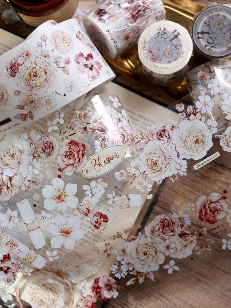 小白家文創《花夕》海外マスキングテープ　マステ 【1807】