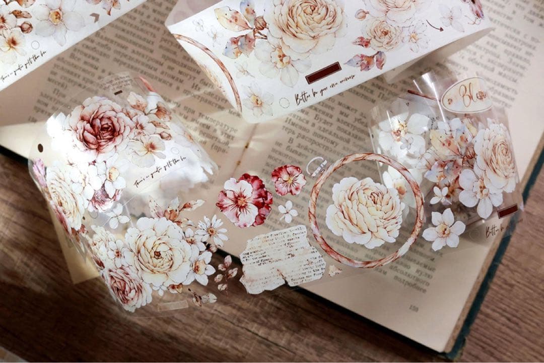 小白家文創《花夕》海外マスキングテープ　マステ 【1807】