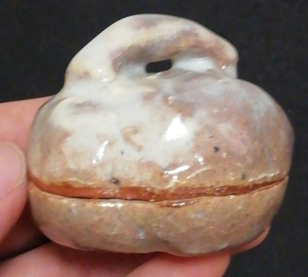 人間国宝　三輪休雪作　萩焼　はじき　香合　共箱　共布　茶道具