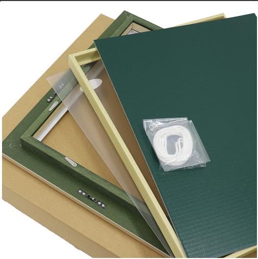 アクリル画　原画　「ミモザの下で03」額縁付　SMサイズ　キャンバス