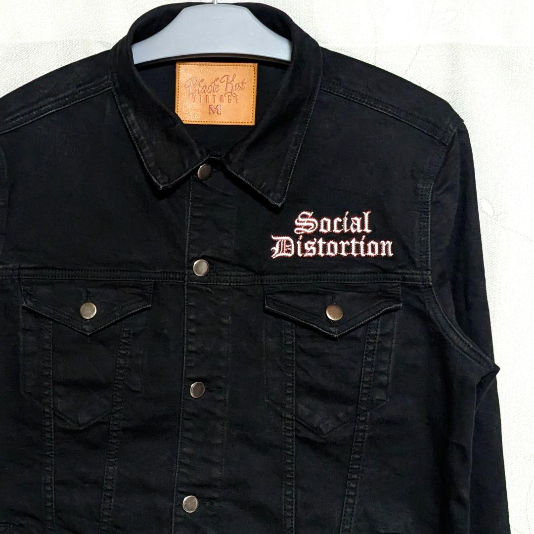 ■Social Distortion デニムジャケット 黒M ストレッチ■