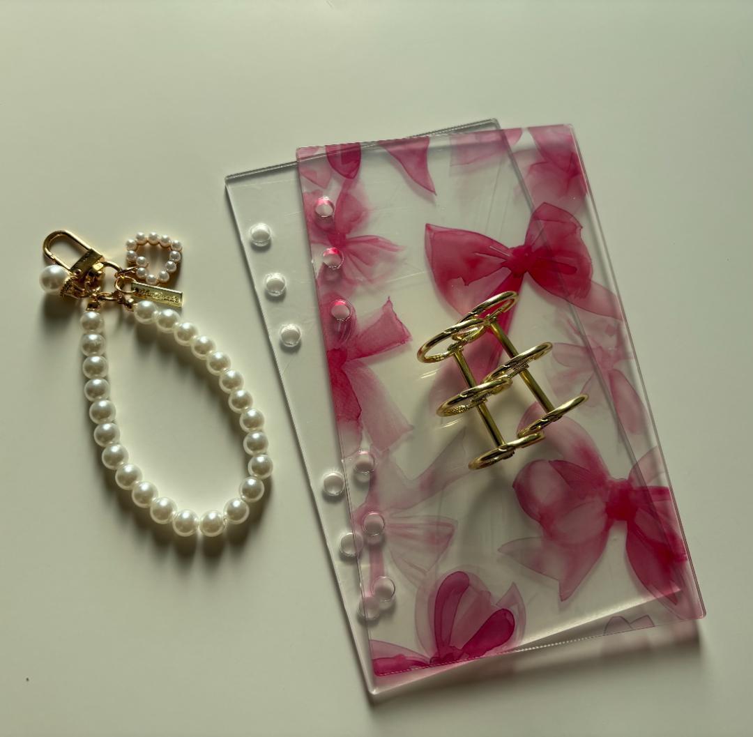 韓国製♡アクリルバインダー♡ピンクリボンA6♡貯金SAVING