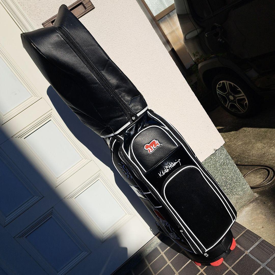 キース・ヘリング キャディバッグ 黒/白