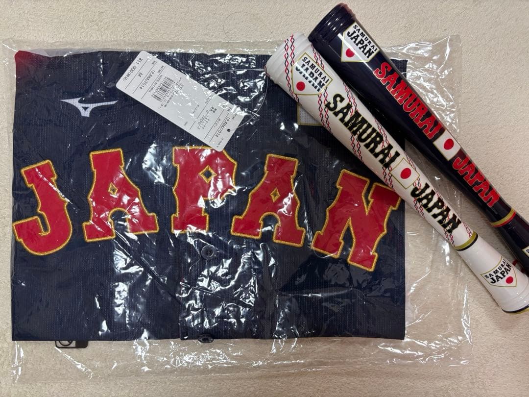 【メガホン付】侍ジャパン 日本代表 ユニフォーム M ネイビー