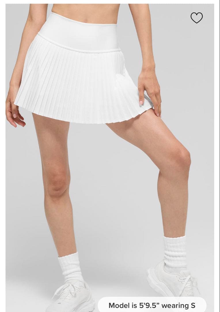 ALO yoga ホワイト プリーツスカート XSサイズ