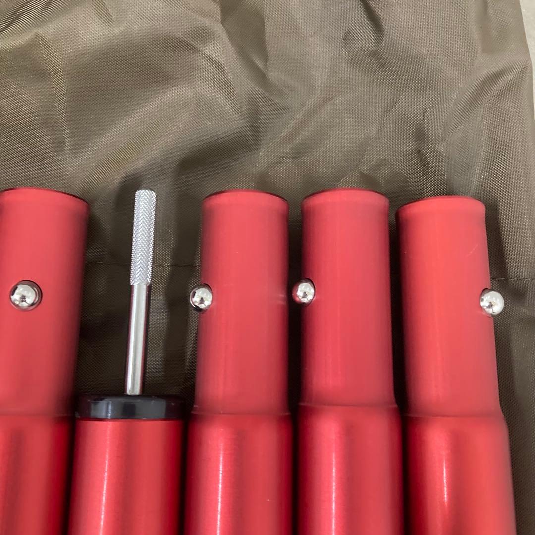 使用1回　スノーピーク　ウイングポール　レッド　280 2本セット　TP-001