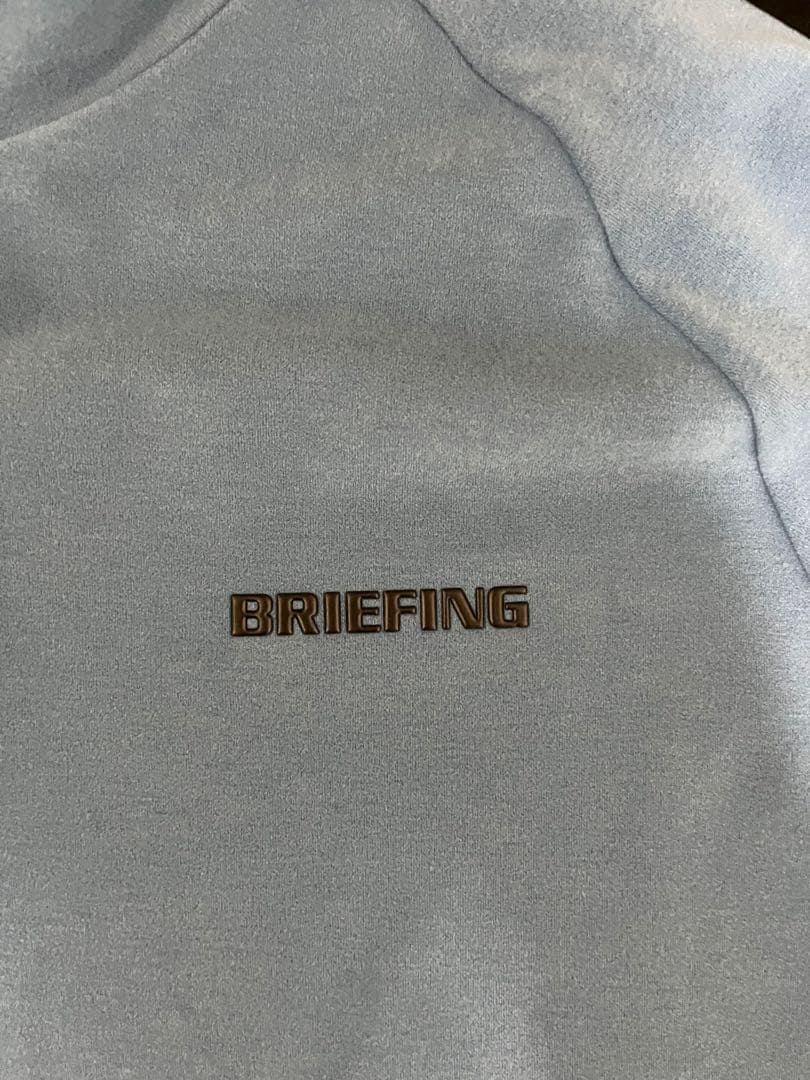 BRIEFING ブルー ハーフジップ ストレッチシャツ