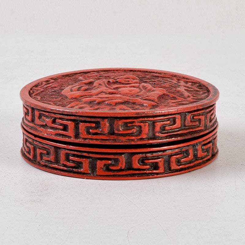 茶道具　漆塗　堆朱香合　仕覆付　C　8669