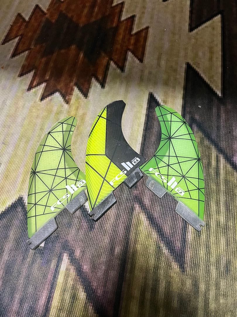 サーフボードフィン 3枚セット グリーン/イエロー