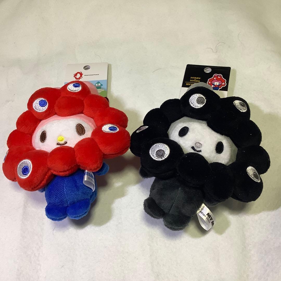 サンリオミャクなりきりぬいぐるみ 黒・ノーマルカラー（赤・青）カラビナ付マイメロ