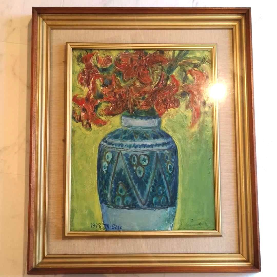 vintage ビンテージ m.sato 絵画油絵 作家