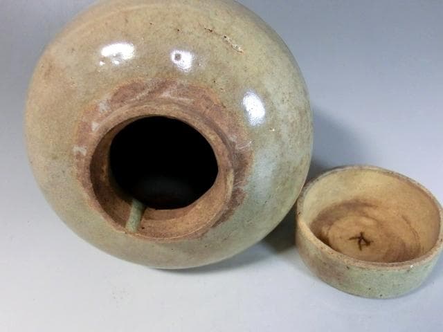 茶入■古萩（江戸期）時代物の文琳茶入 お茶道具 骨董品 古玩 古い茶器 古美術■