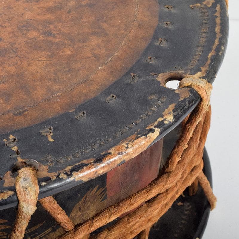 和楽器　和太鼓　日の出松鶴蒔絵　締太鼓　撥付　V　R9351B