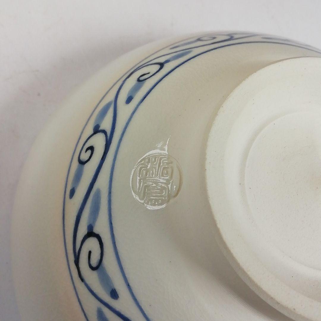 Ｗ１３６　数茶碗　十客『安南仁清写独楽筋紋』『手塚桐鳳 造』　共箱　茶道具