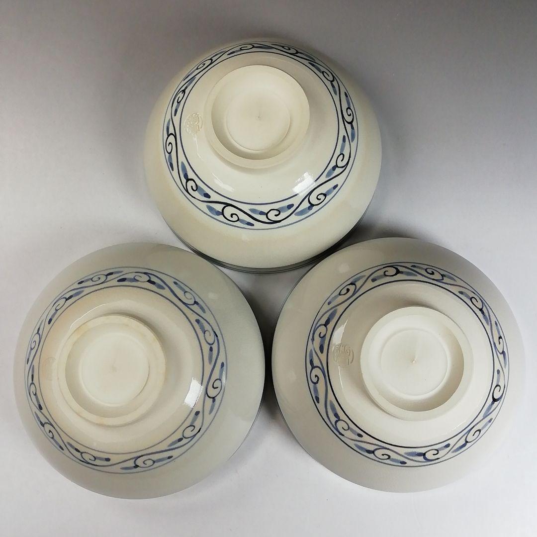 Ｗ１３６　数茶碗　十客『安南仁清写独楽筋紋』『手塚桐鳳 造』　共箱　茶道具