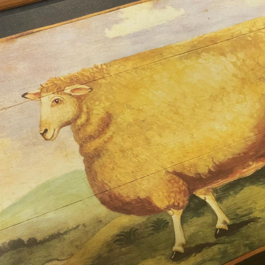 イギリス購入★木製額入り絵 PIG & SHEEP