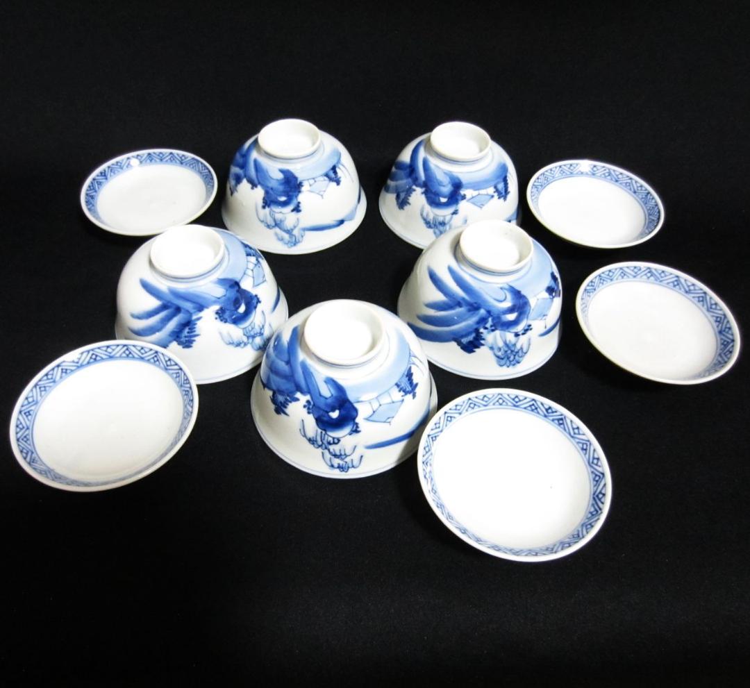 骨董品 アンティーク 蓋付き小鉢 5客セット　何焼きか不明？